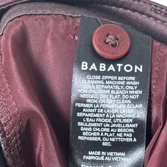 NWT Aritzia Babaton Command Cropped Trouser Vegan Leather Rich Maroon Size 00 - Picture 7 of 11